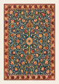 Persian-Inspired Floral Carpet Art – Digital Wall Poster | Vintage Tapestry Style