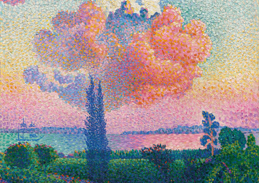 Dreamy Pointillist Sunset Cloud – Impressionist Digital Art Poster