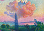 Dreamy Pointillist Sunset Cloud – Impressionist Digital Art Poster