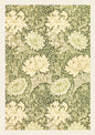 Vintage Green Floral Pattern - Digital Botanical Wall Art