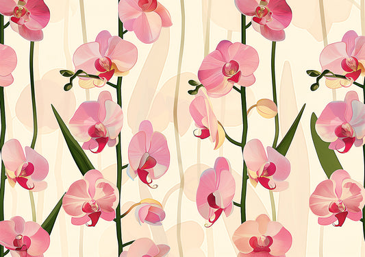 Pink Orchid Watercolour Wall Art | Botanical Digital Download Poster