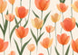 Orange & Yellow Tulip Watercolor Print | Digital Floral Art Poster