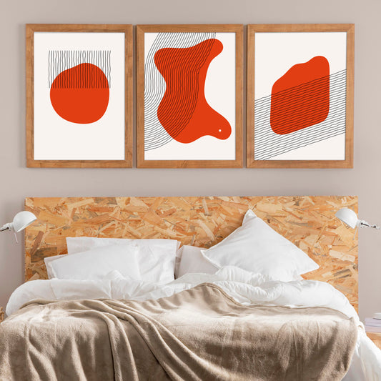 Minimalist Abstract Line & Shape Art – Set of 3 Digital Posters | Modern Wall Decor