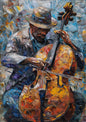 Jazz Cellist Abstract Painting | Emotional Musician Digital Art