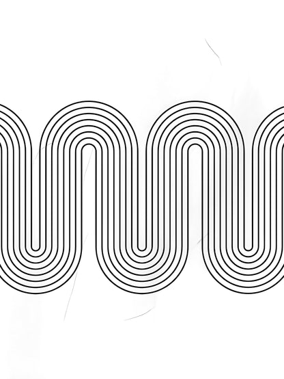 Minimalist Geometric Op Art Print – Retro Line Art for Modern Decor