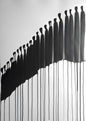 Monochrome Abstract Crowd Art – Dripping Silhouette Digital Poster
