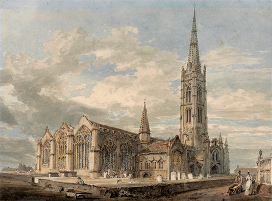 St. James Church Louth Watercolour Poster – Historic Gothic Cathedral Wall Art Print