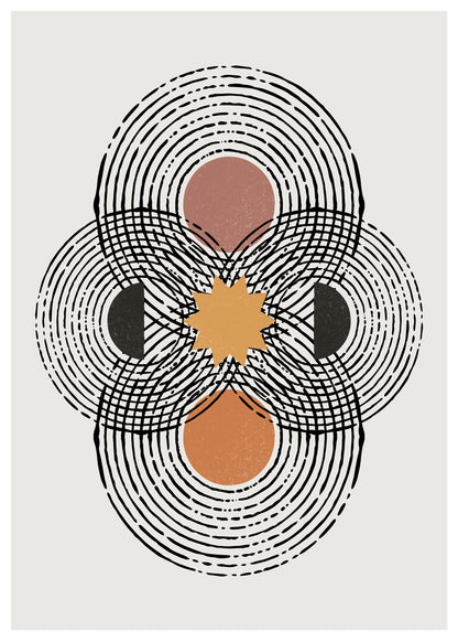 Celestial Balance – Minimalist Abstract Geometric Wall Art GREY