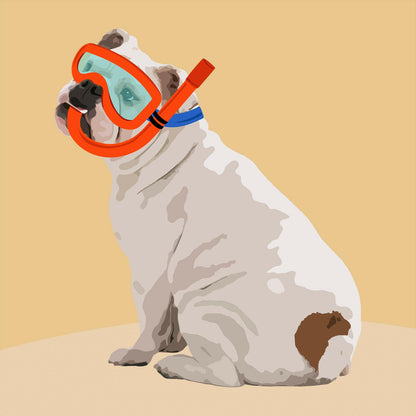 ADORABLE SCUBA DOG POSTER
