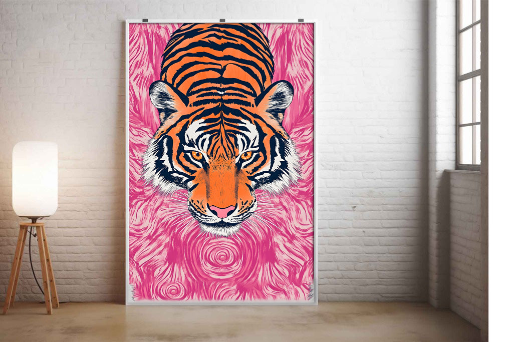 Psychedelic Tiger Digital Art Print – Vibrant Pop Art Animal Poster, Instant Download