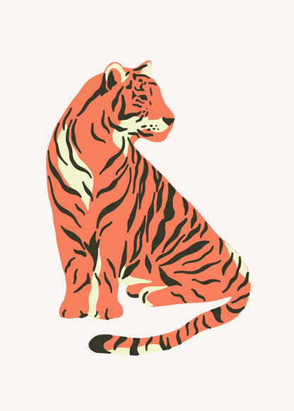 Trendy Tiger Poster – Artistic & Elegant Wall Art Orange