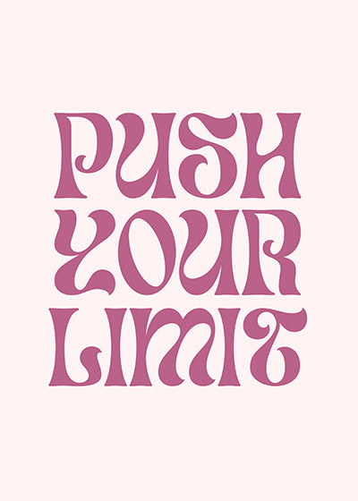 Bold Retro Motivational Print – "Push Your Limit" Typography Wall Art