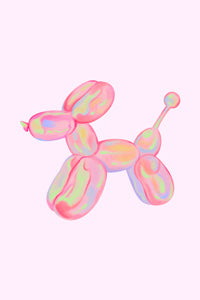 Pastel Balloon Dog Digital Art Poster – Playful Pop Art Printable for Kids & Modern Spaces