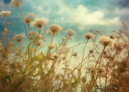 Autumn Dandelion Flowers Painting Poster – Nature-Inspired Wall painting Decor for Home & Office