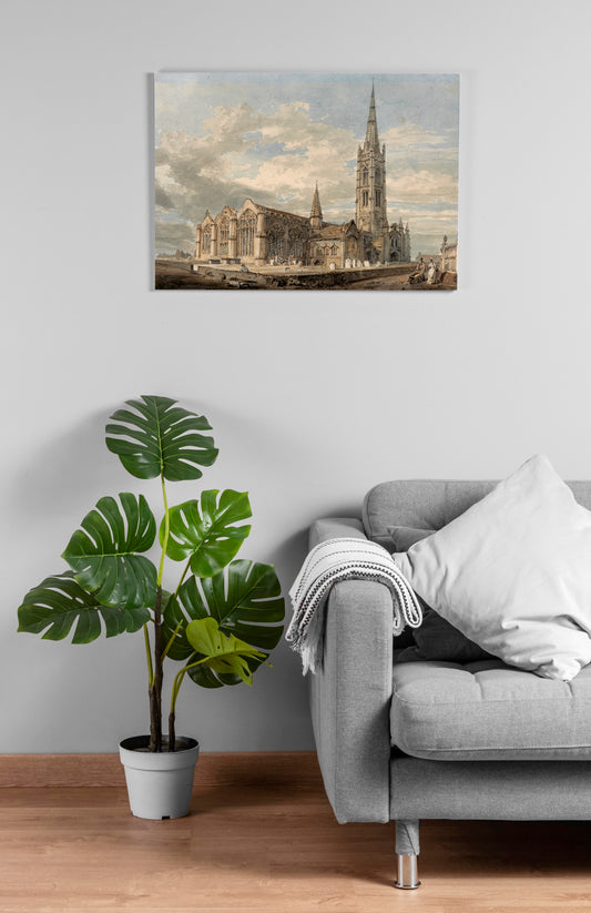 St. James Church Louth Watercolour Poster – Historic Gothic Cathedral Wall Art Print