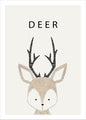 Minimalist Deer Printable Wall Art | Cute Animal Poster for Nursery & Kids Room