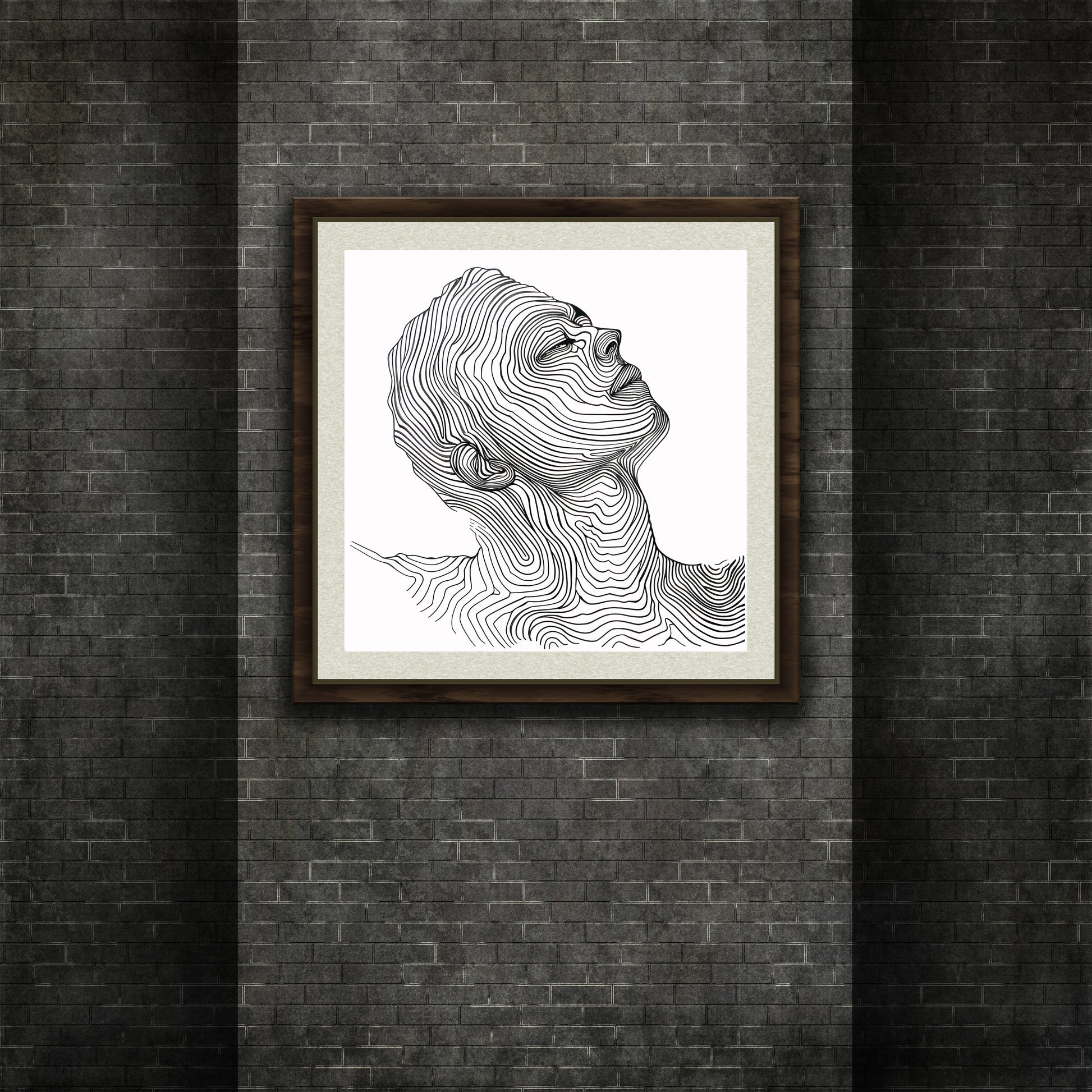 Contour Line Face Art – Modern Minimalist Wall Decor