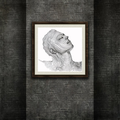 Contour Line Face Art – Modern Minimalist Wall Decor