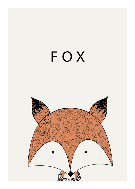 Fox Printable Wall Art | Cute Woodland Animal Nursery Poster