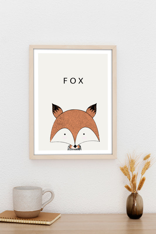 Fox Printable Wall Art | Cute Woodland Animal Nursery Poster