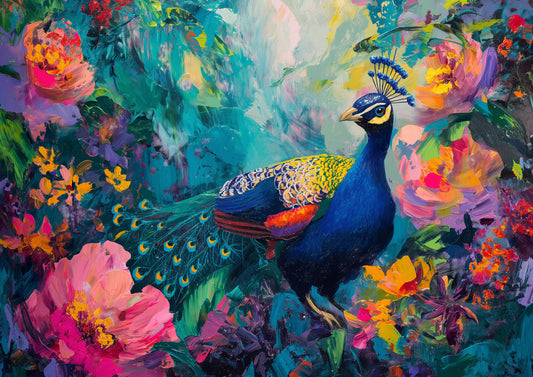 Vivid Royalty: Pop Art Peacock
