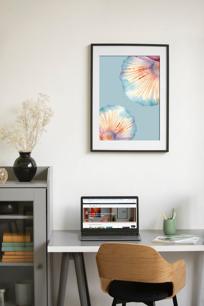 Watercolour Seashell Wall Art Poster | Coastal Beach Digital Print