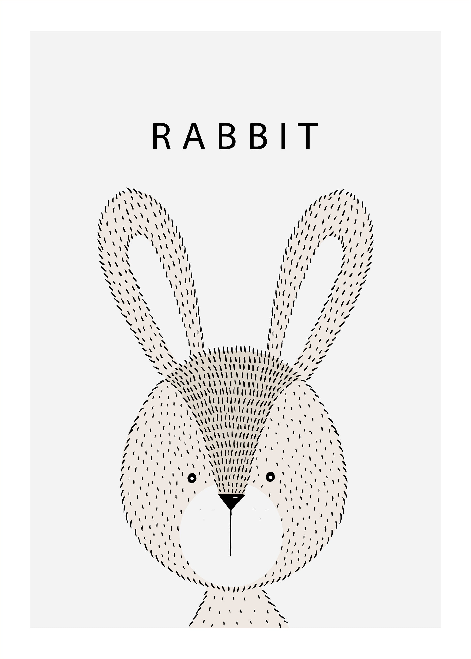 Minimalist Rabbit Wall Art Printable | Cute Animal Poster for Nursery Decor