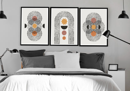 Minimalist Boho Geometric Wall Art Set – Modern Abstract Posters for Home & Office Decor